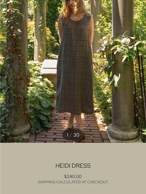 Heidi Dress — Brown Plaid Maxi Dress